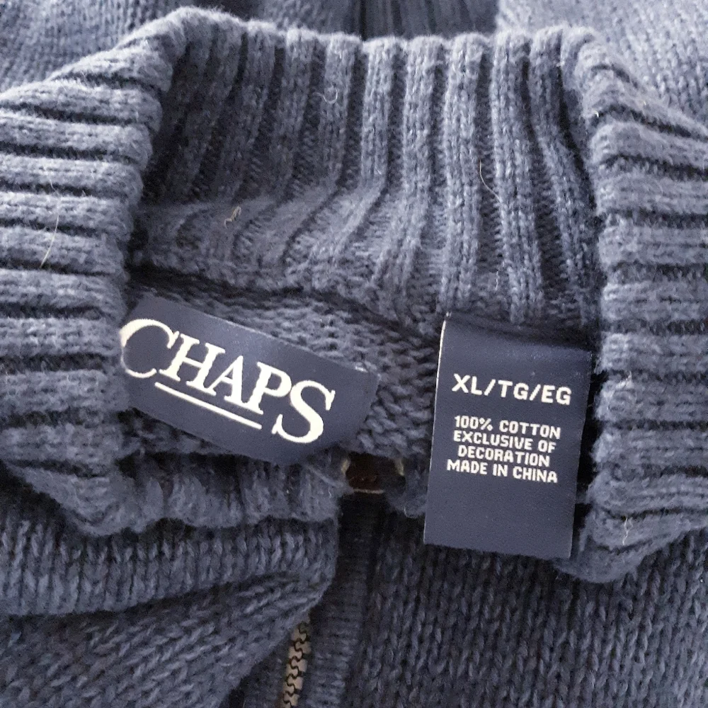 VTG Chaps 1/4 Zip Mock Neck Sweater